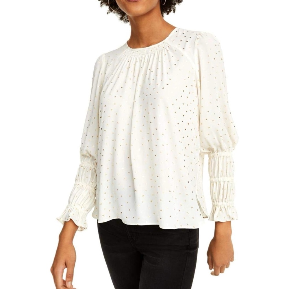 ❤️ Anthropologie x Current Air Foil Dot Flowy Boho Blouse